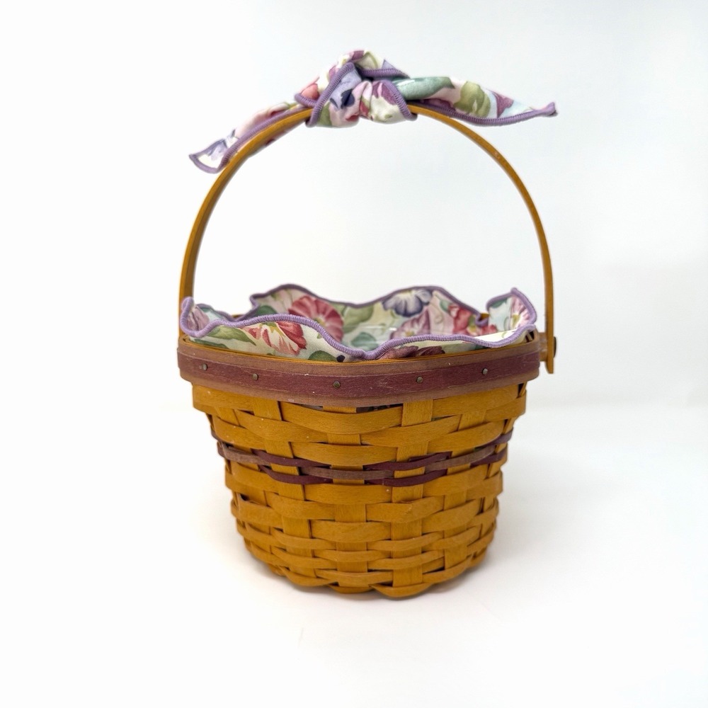 Longaberger 2000 May Series Morning Glory Basket Set Liner Protector USA